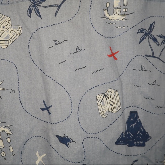 Walker Refinery Blue Pirate Map Button Down Shirt - Picture 3 of 4